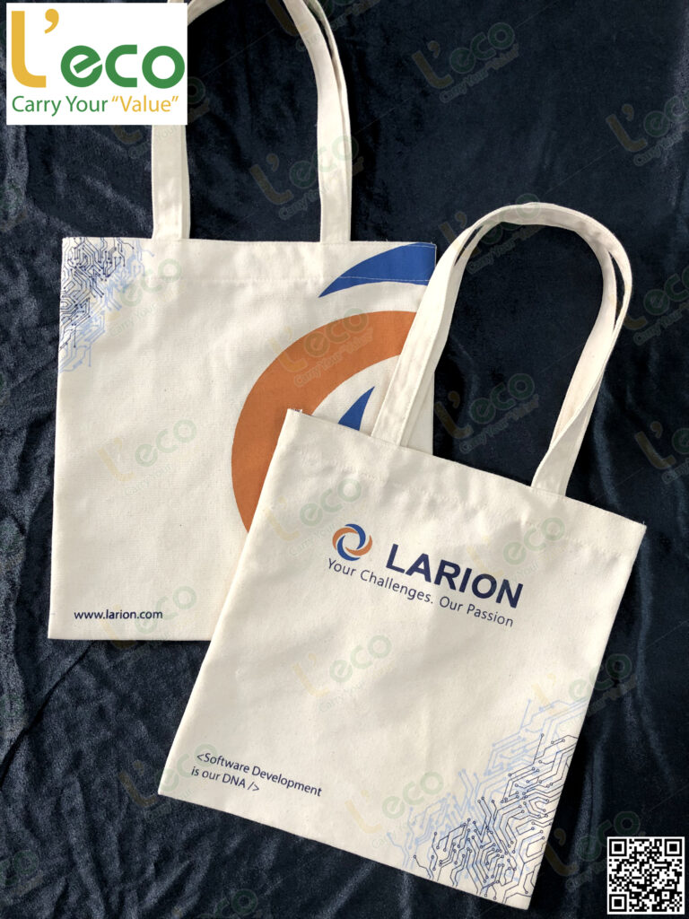 canvas bag printed with brand logo