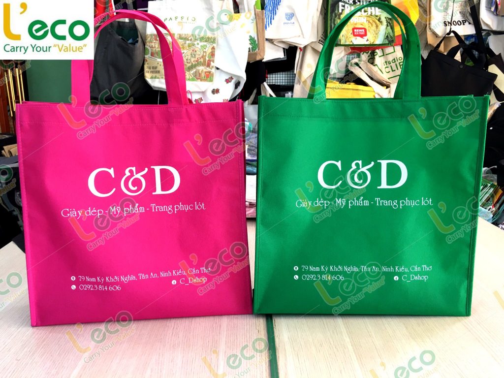 Logo printed canvas bag