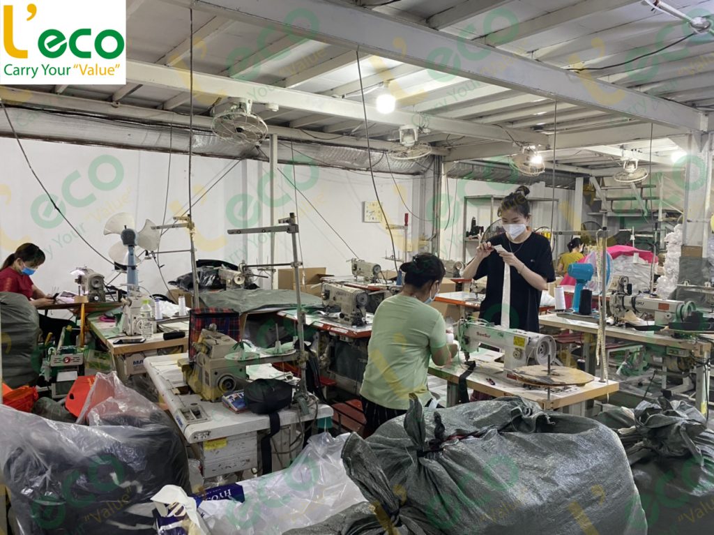 Sewing workshop of environmental  bags