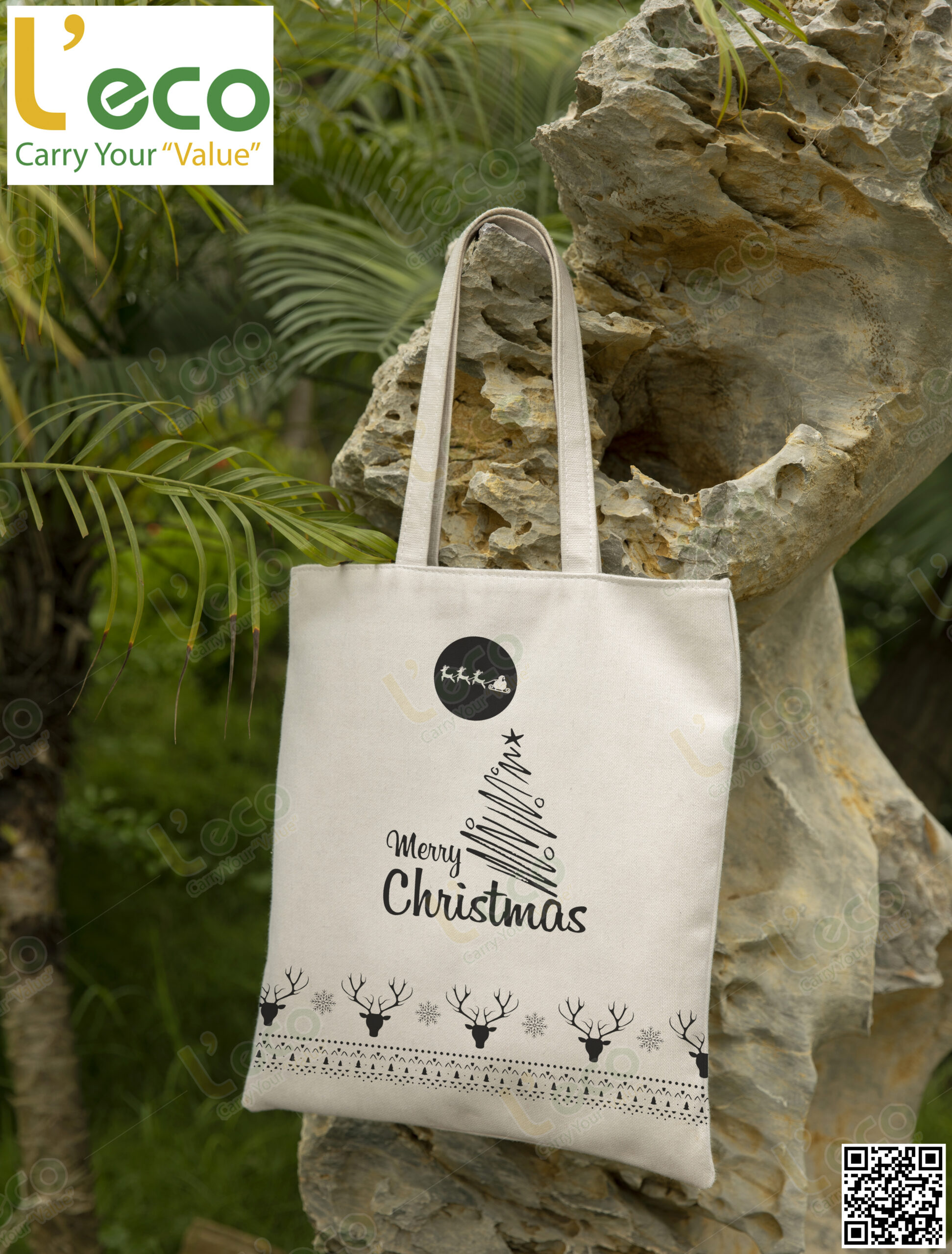 printed Christmas tote bag