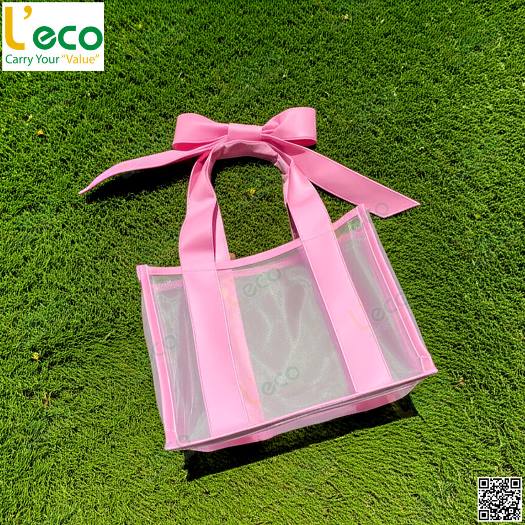 pink mesh cosmetic bag