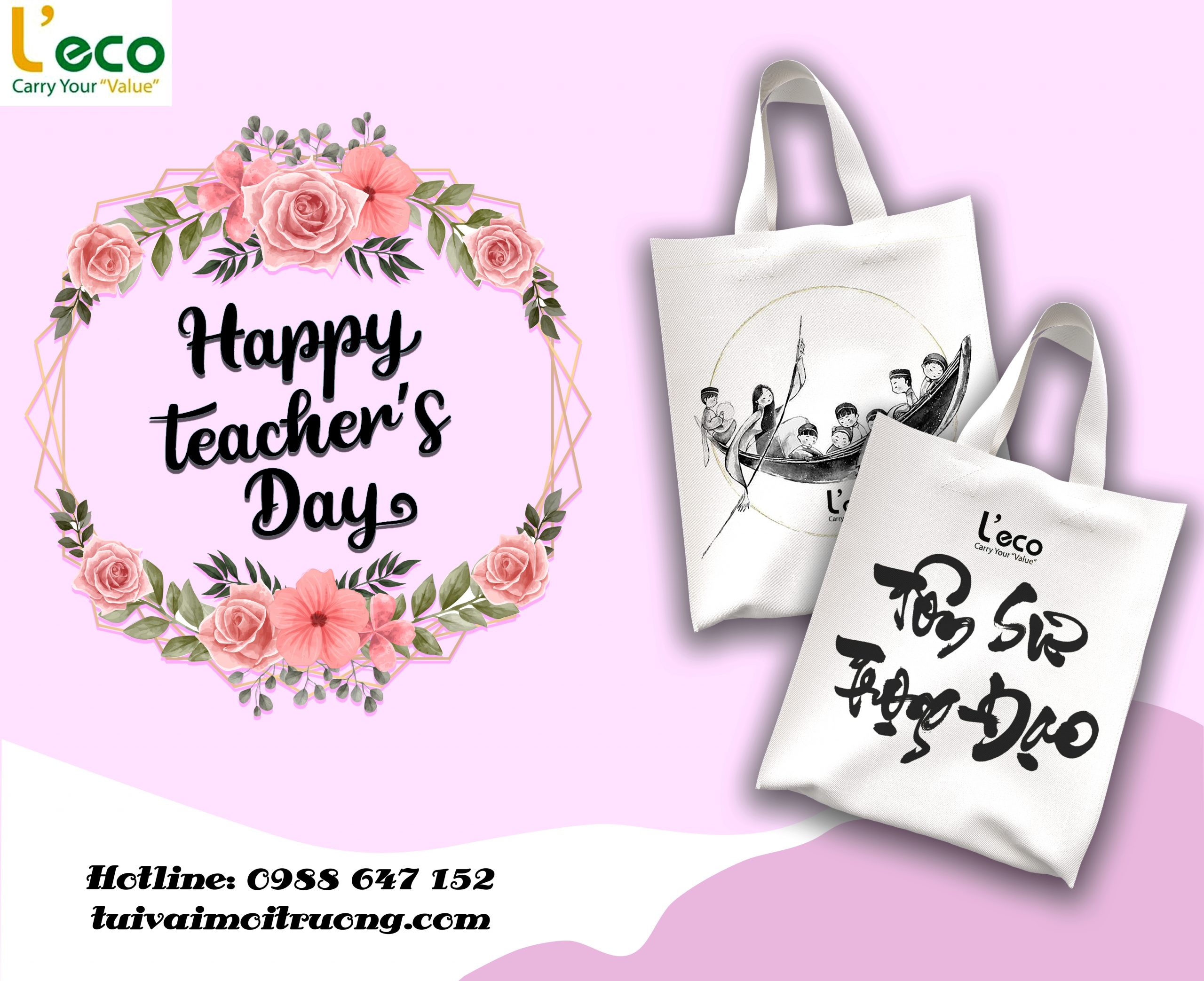 MEANINGFIL GIFT FROM TEACHER’S DAY CANVAS BAGS
