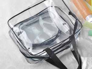 Make a difference with a crystal- clear cosmetic bag