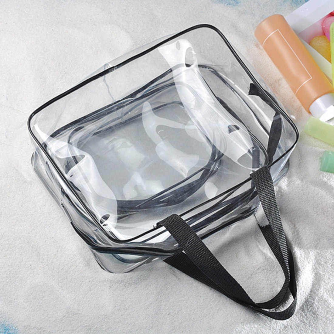 Make a difference with a crystal- clear cosmetic bag